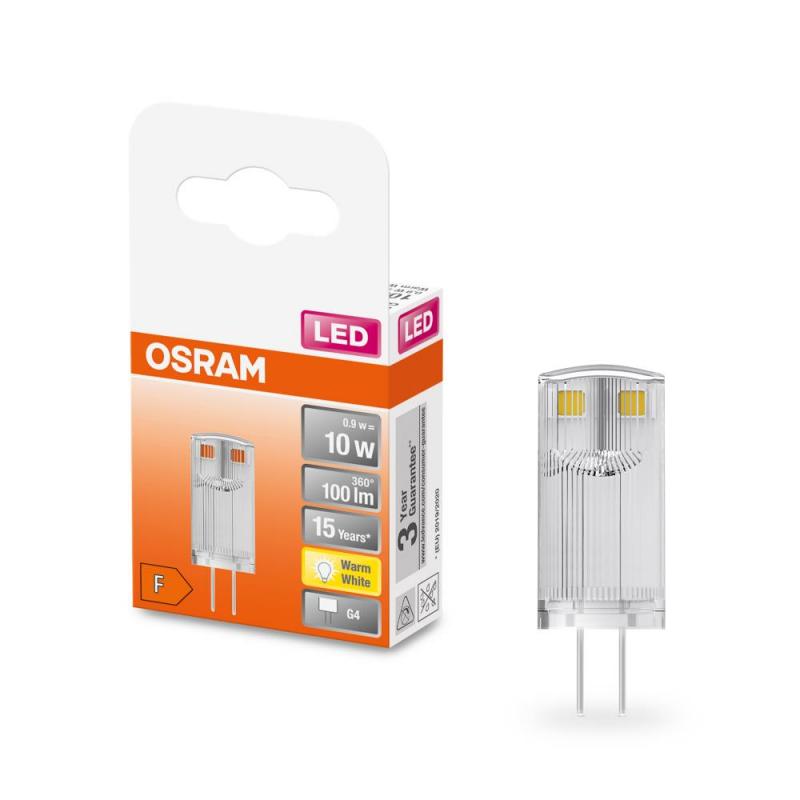OSRAM LED PIN G4 Stiftsockel 0,9W wie 10W warmweiße Wohnraum Beleuchtung